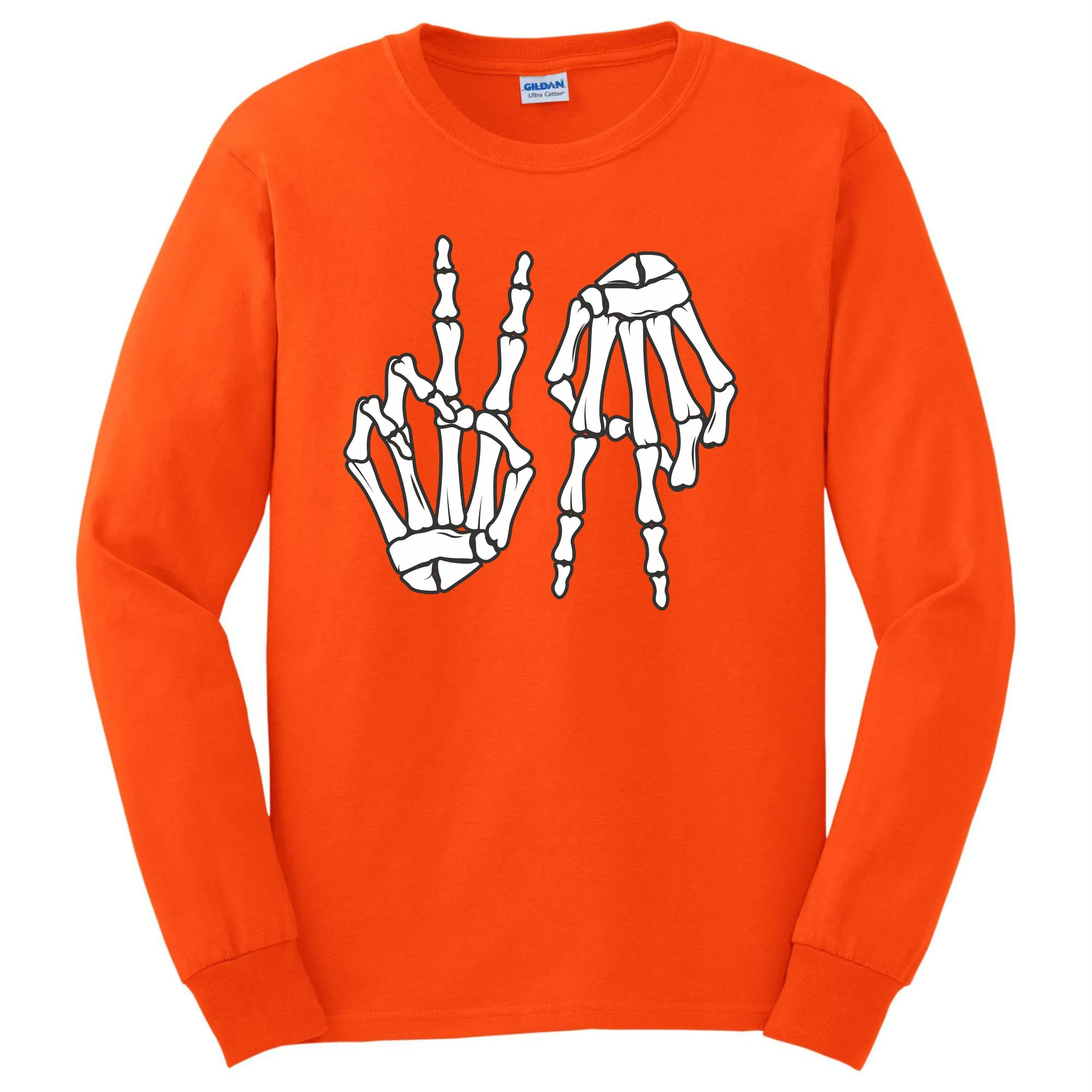 【2plan】Stay Over Shirt Limited) Virginia 2 Up 2 Down Skeleton Hands Longsleeve